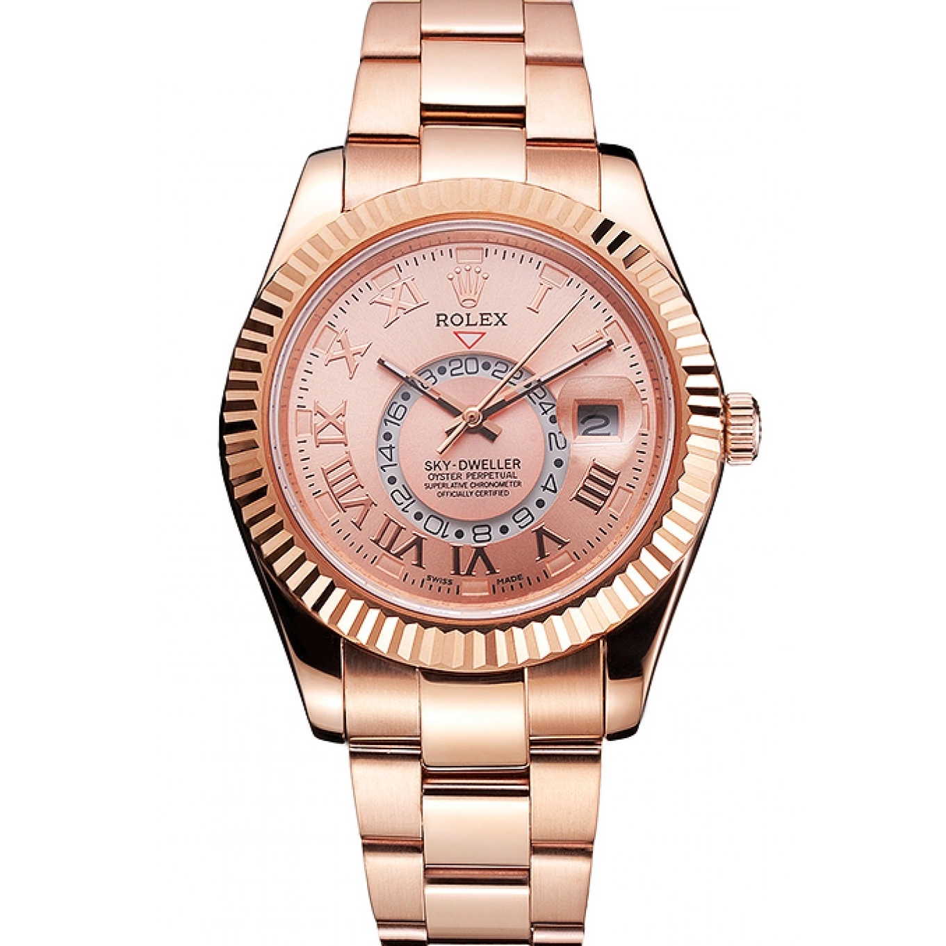 MiroTime 0807 Rolex Sky Dweller Rose Gold Dial Rose Gold Case And Bracelet